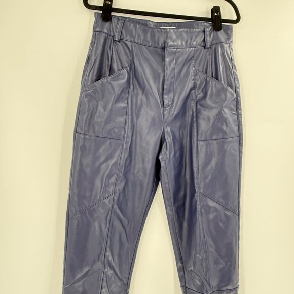 Ronny Kobo Collective Navy Blue Faux Leather Pants Size 10 - Picture 9 of 14